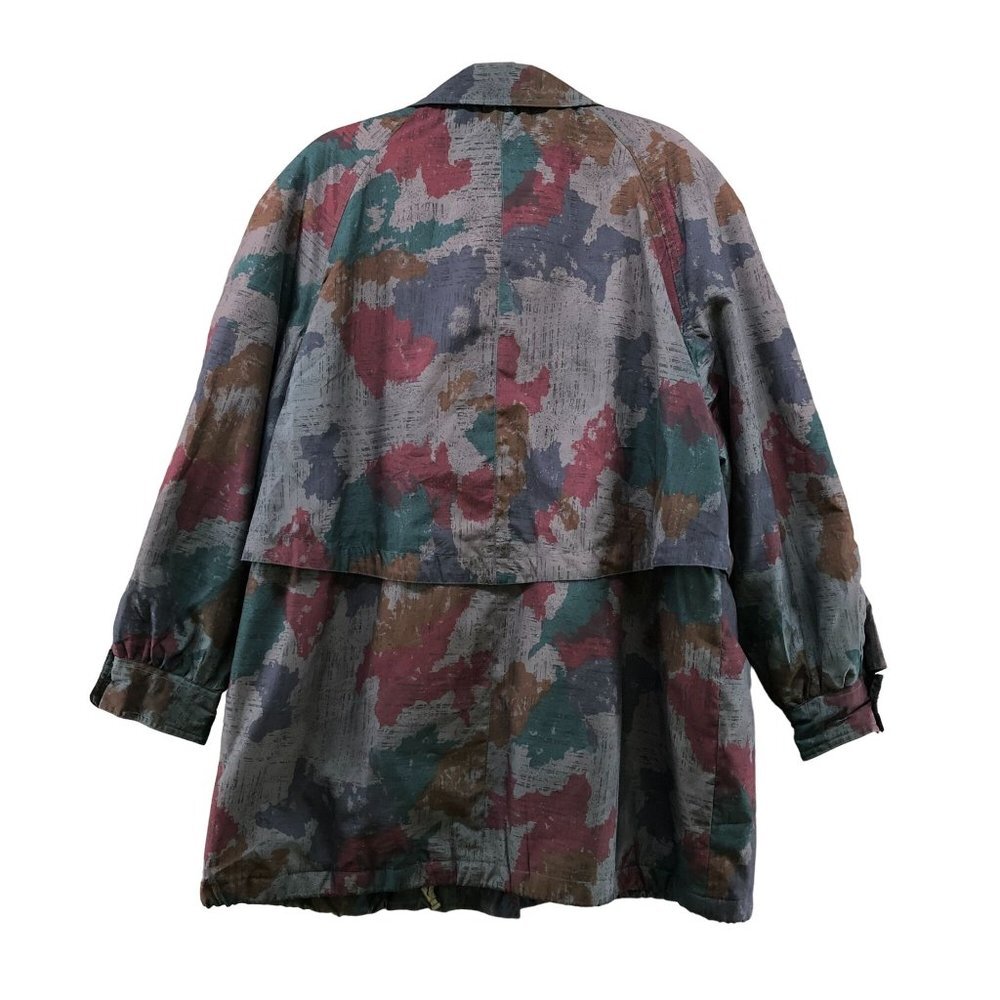 Vintage Parka Jacket Womens XL Gray Abstract Multicolor 90s Windbreaker Outdoors - Picture 2 of 11